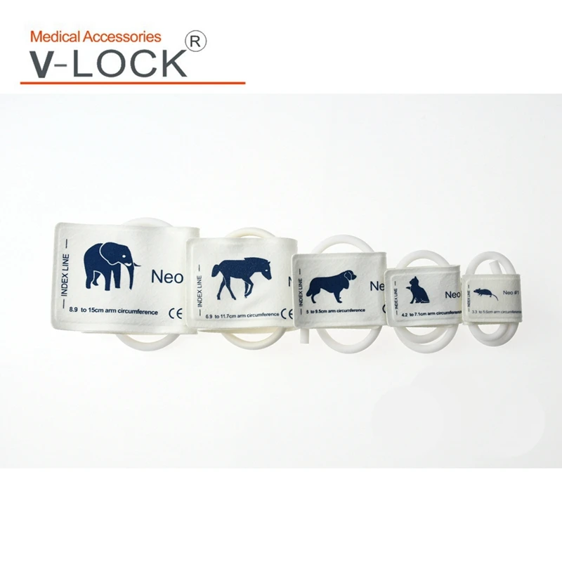 Disposable Single Tube Non Woven BloodPressure Cuff for Veterinary Little Animal patient Monitor