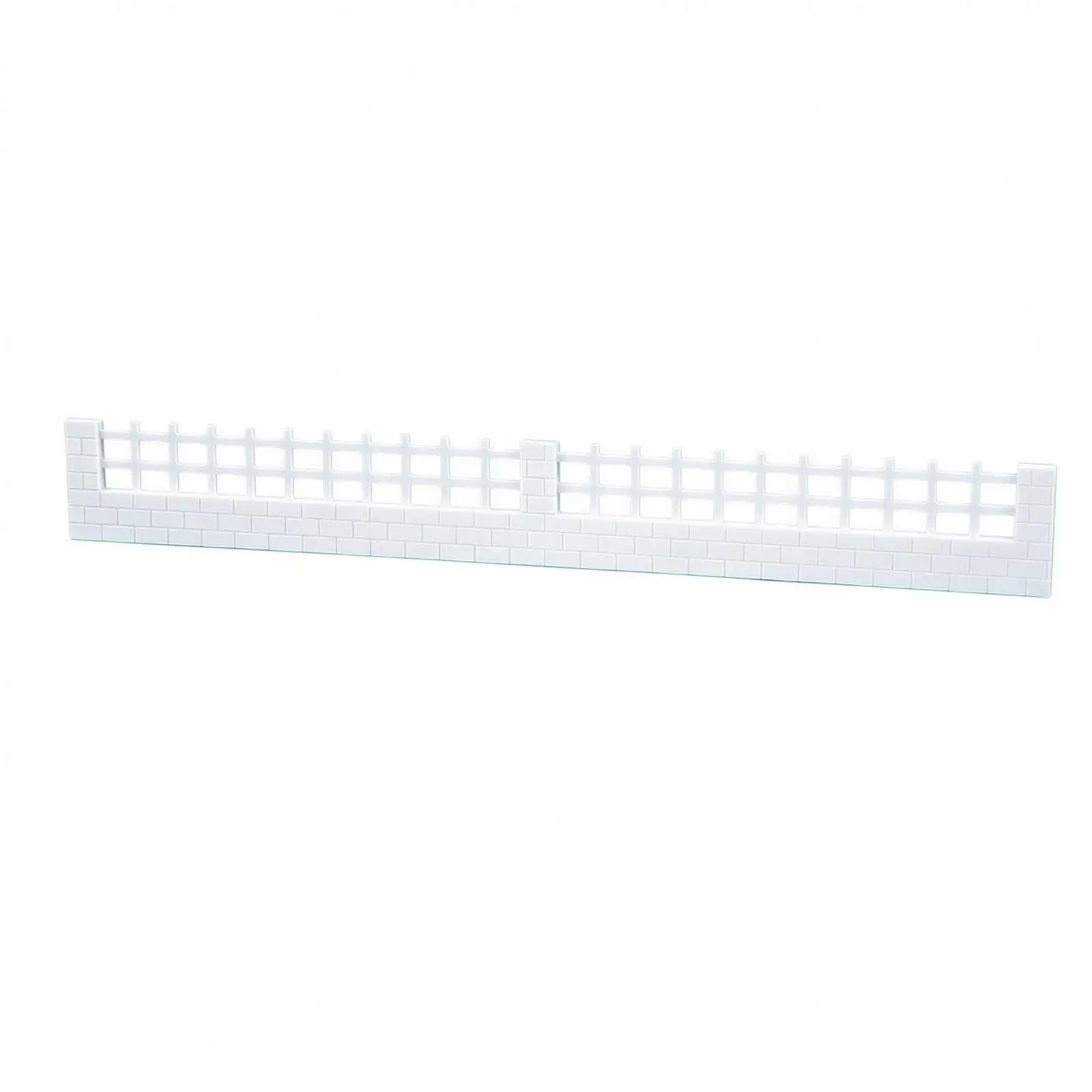 DIY Mini Garden Fence ABS Kit with Open Rectangular Railings for Architectural Models Diorama Scenes Low Profile Brick Wall