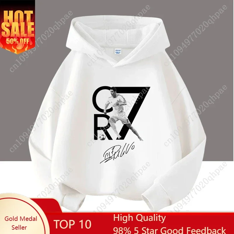 

Cartoon CR7 digital print children's hoodie, children's long-sleeved sweatshirt football star casual autumn boys' and girls' top