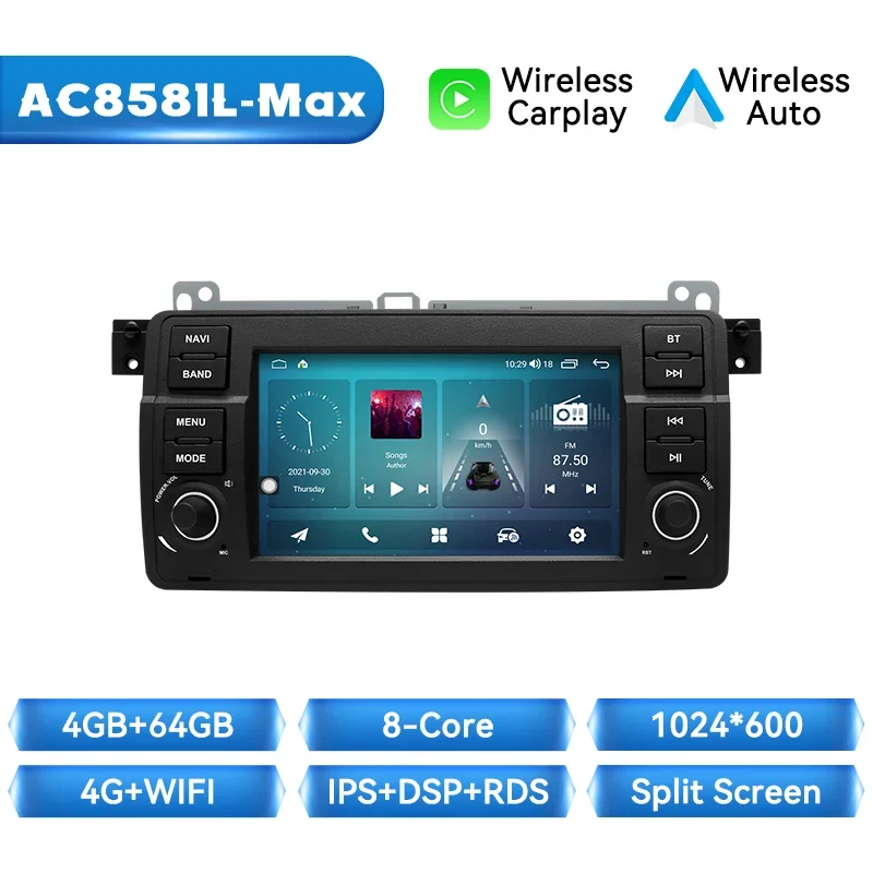 XONRICH AI Voice Android 15 autoradio voor BMW E46 M3 318/320/325/330/335 Rover 75 Coupé Multimedia GPS draadloze CarPlay AUTO GPS