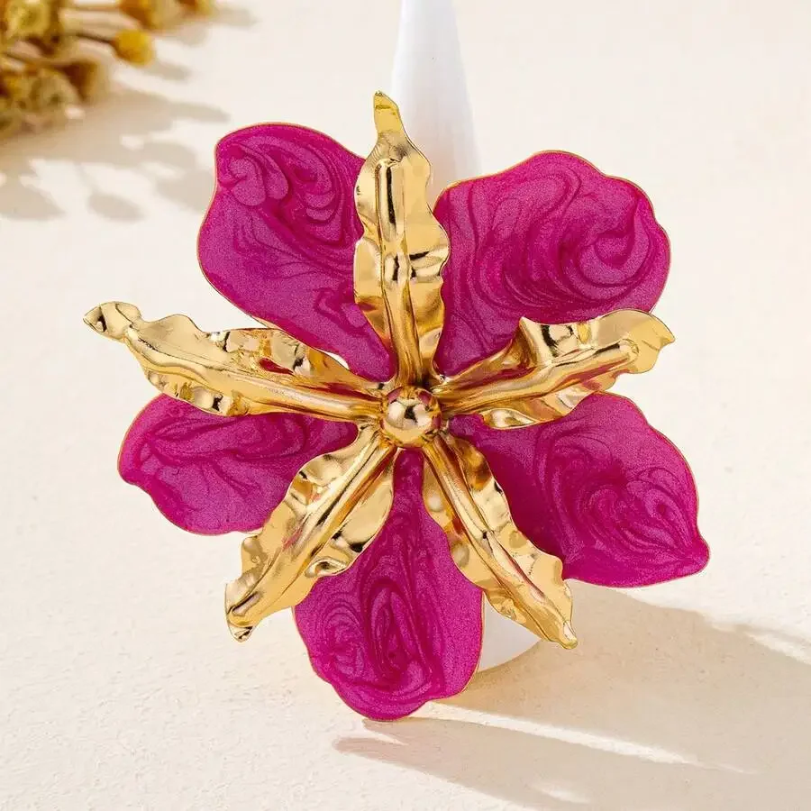 

Exaggerated Oil Drip Floral Vintage Fashion Ring For Women