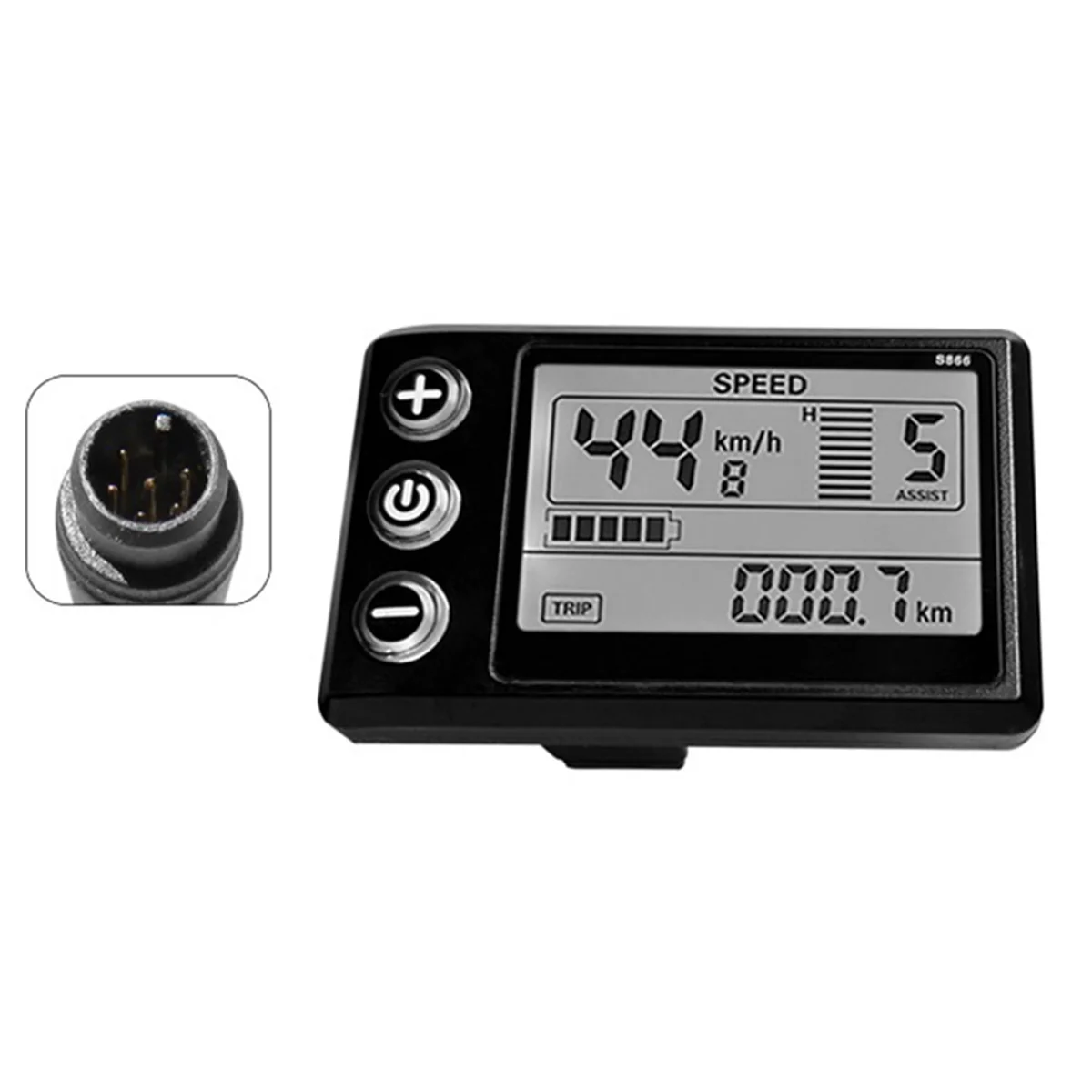 LCD-S866 Electric Bike LCD Display Meter Dashboard Display Panel 24V 36V 48V for Electric Scooter 6PIN