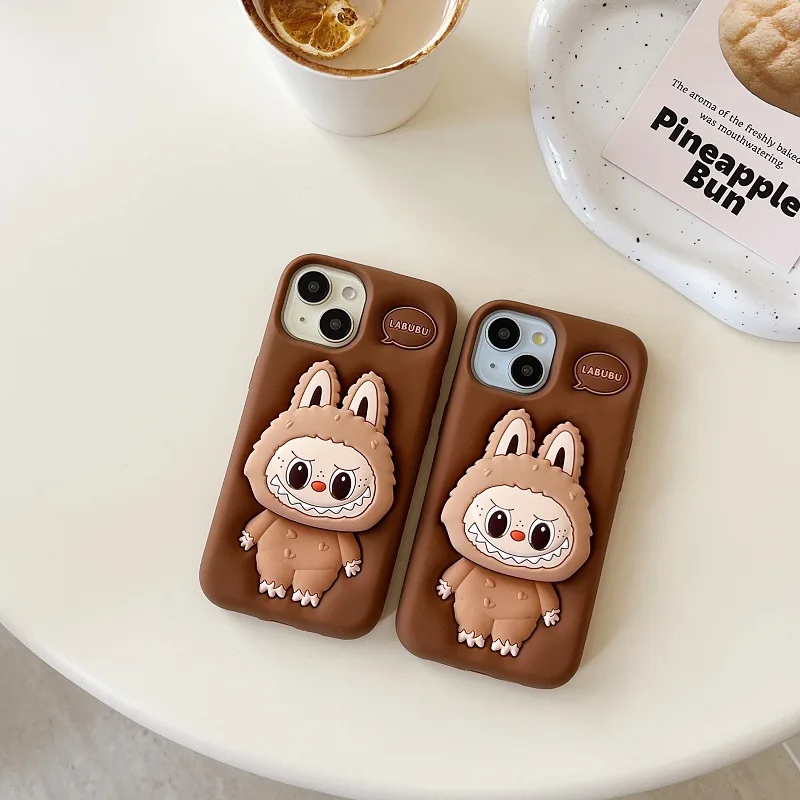 Kawaii Labubu Phone Case Holder Anti Slip Anti Fall Protective Cover Cute Cartoon Suitable For Iphone15promax Iphone13pro 14pro image 4