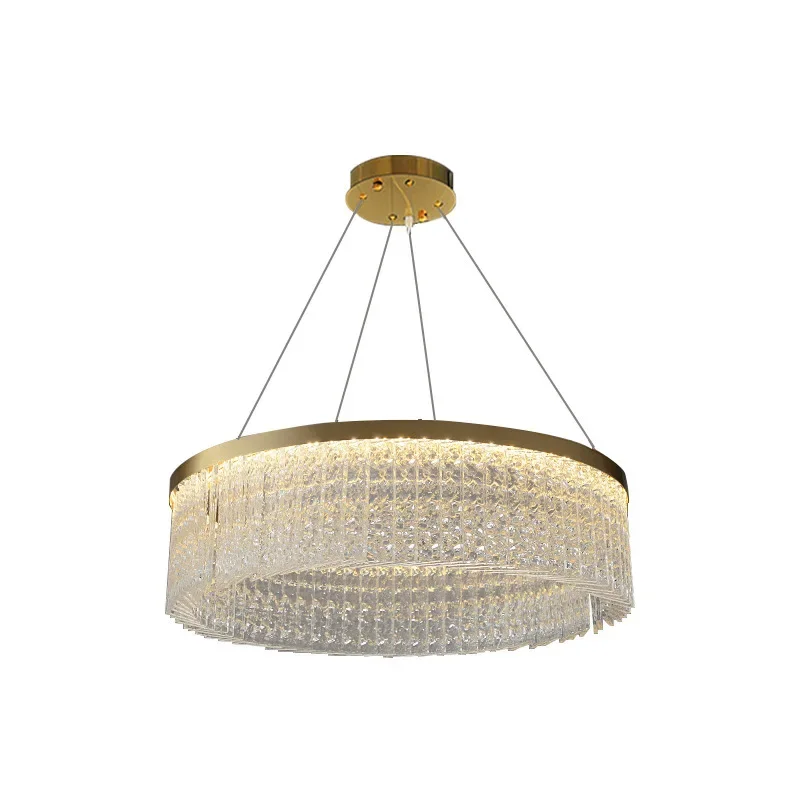American retro living room led lamps, light luxury crystal modern simple intelligent stepless dimmer lights