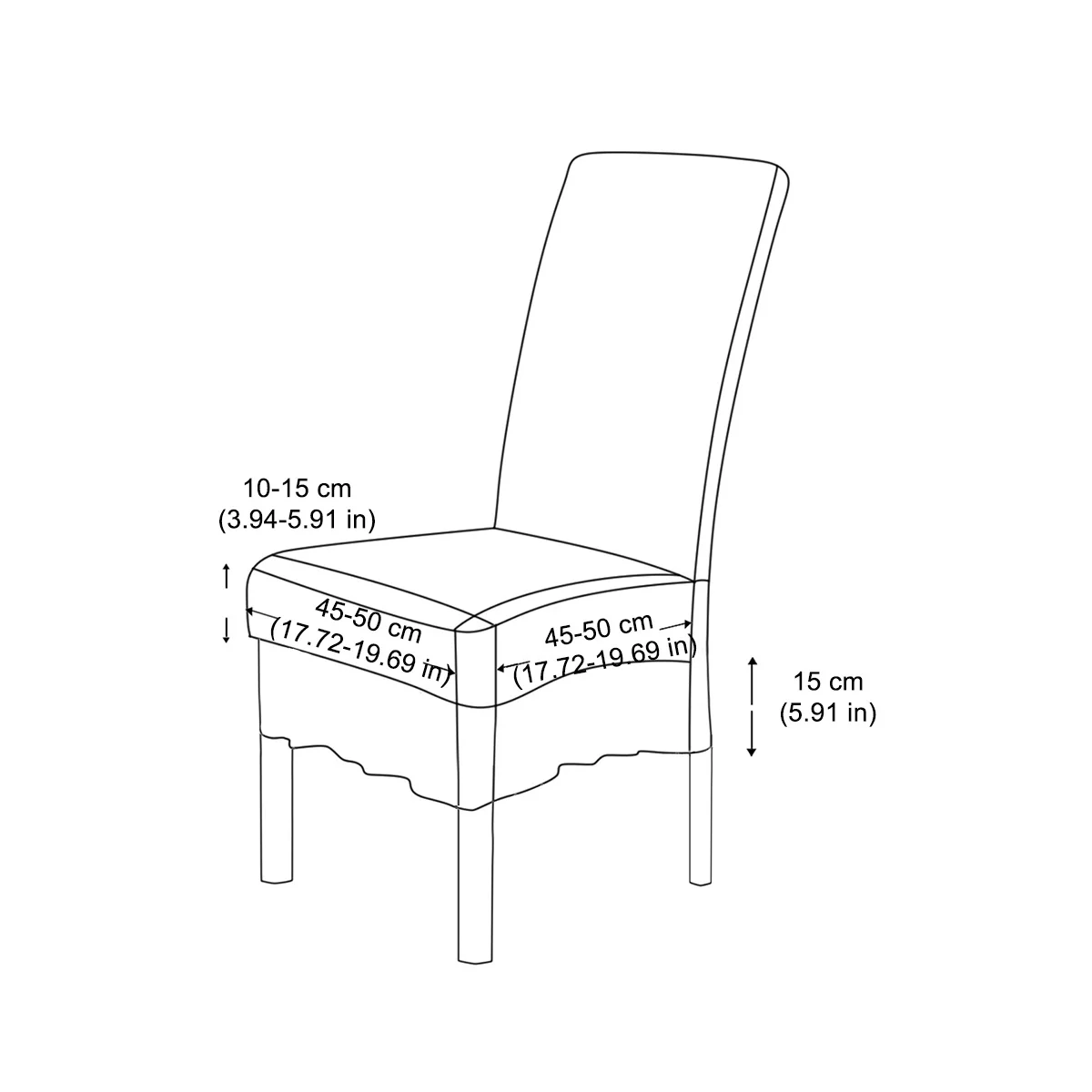Stretchy jacquard dining chair cover, non-slip seat slipcover with ruffled skirt, thickened furniture protector, universal fit