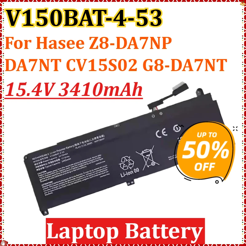 

V150BAT-4-53 15.4V 3410mAh Laptop Battery for Hasee Z8-DA7NP DA7NT CV15S02 G8-DA7NT Replacement
