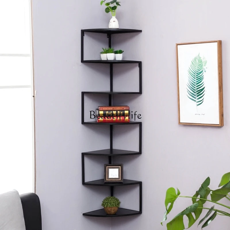 Wrought iron shelf Corner storage rack Wall hanging shelf Wall corner rack