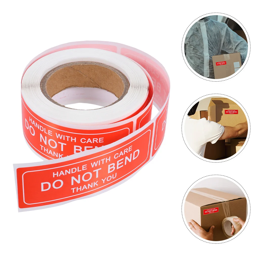 

2 Rolls Fragile Self-Adhesive Shipping Stickers Handle Care Moving Packaging Warning Packing Labels Self-Adhesive Moving Labels