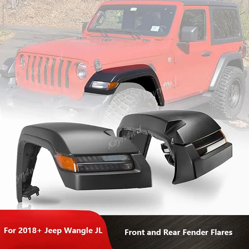 

Внедорожные внешние аксессуары 4x4 OEM переднее и заднее крыло, раструбная арка колеса со светодиодной подсветкой для Jeep Wrangle 2018-2025 JL