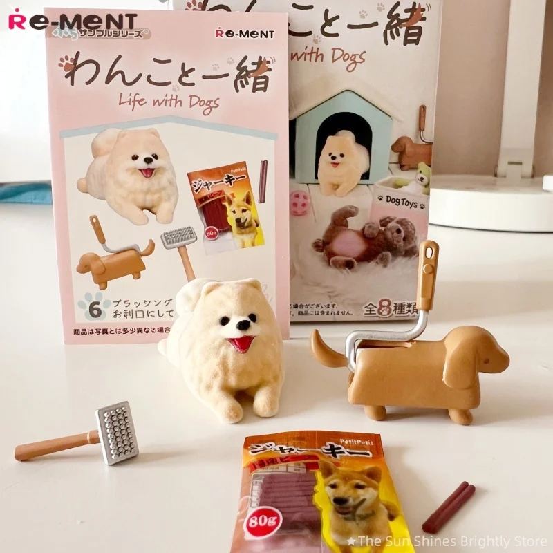 RE-MENT Life with Puppies Mini Pet Dog Daily Increment Scene Collection Action Figures Collectible Toys