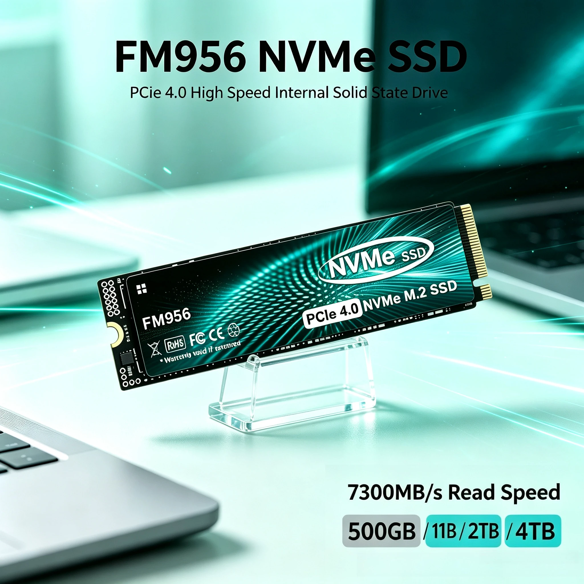 FM956 SSD M.2 NVMe Internal Solid State Drive High Speed 7300MB/s PCIe 4.0 Gaming Drive Works for PS 5 Laptop PC Hard Disk