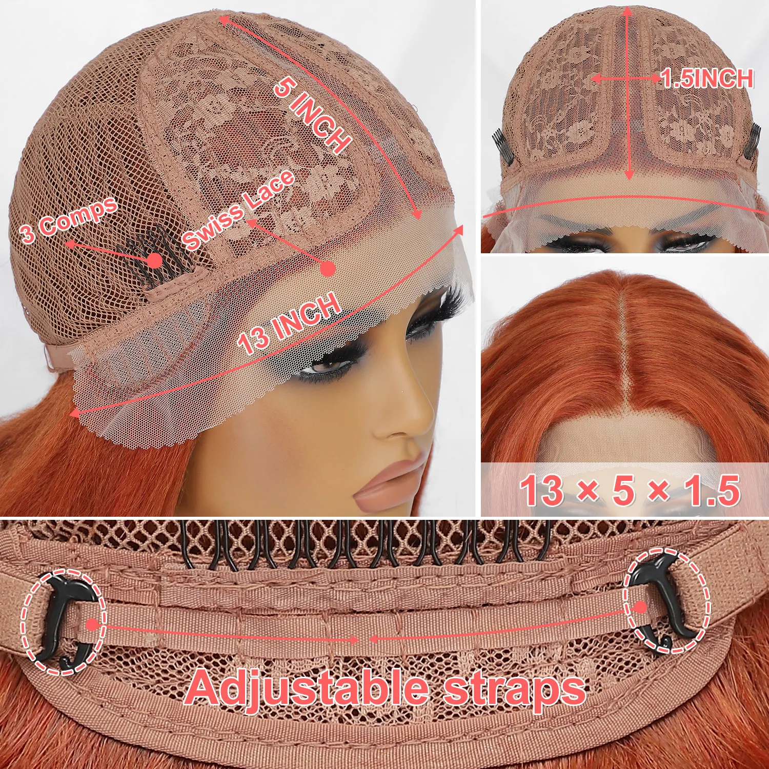 Latisha Lace Front Wig 24Inch Synthetic 13X5X1 Women Wig With HD Lace Hight Temperature Fiber Lace Front Wigs For African Female