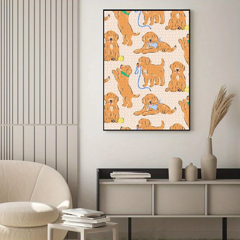 

Cute Golden Retriever Pattern Jigsaw Puzzle Adult Adorable Theme Intellectual Game Home Leisure Decorative Puzzle Toy