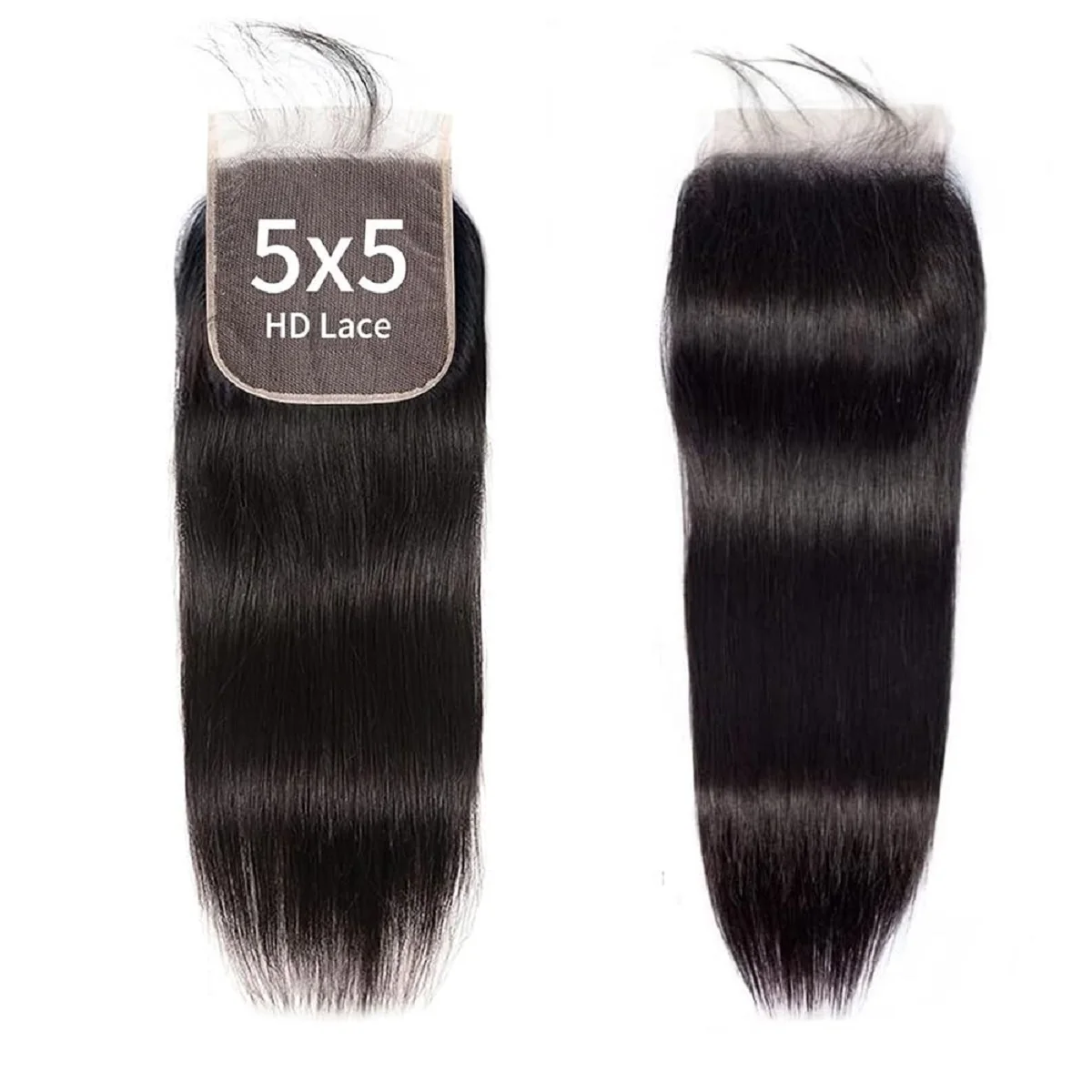 YEORING حزم من شعر طبيعي مفرود مع 5 × 5 HD الدانتيل إغلاق حزم 100% وصلات شعر بشري البرازيلي نسج الشعر الخام الطبيعي