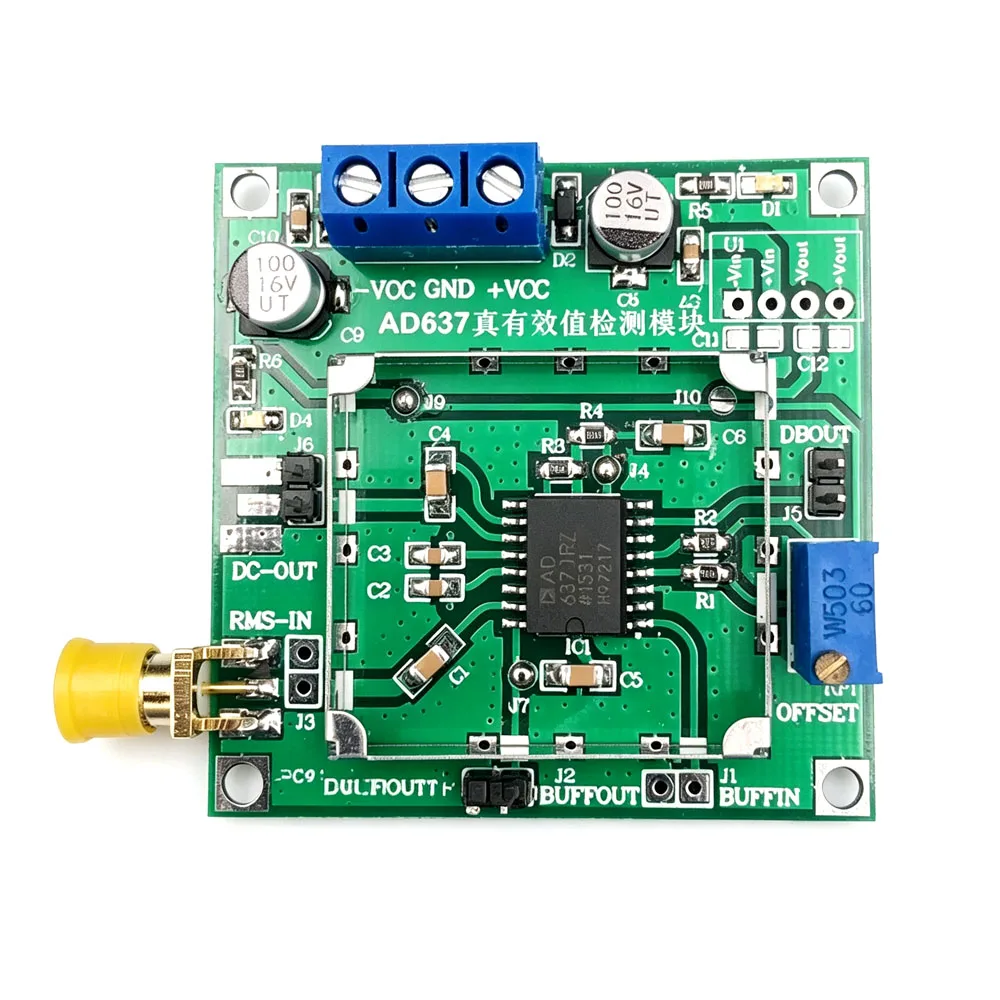 AD637 True RMS-to-DC Module 60 DB Dynamic Range, Buffered Output, Suitable for Peak Voltage and Data Acquisition Systems