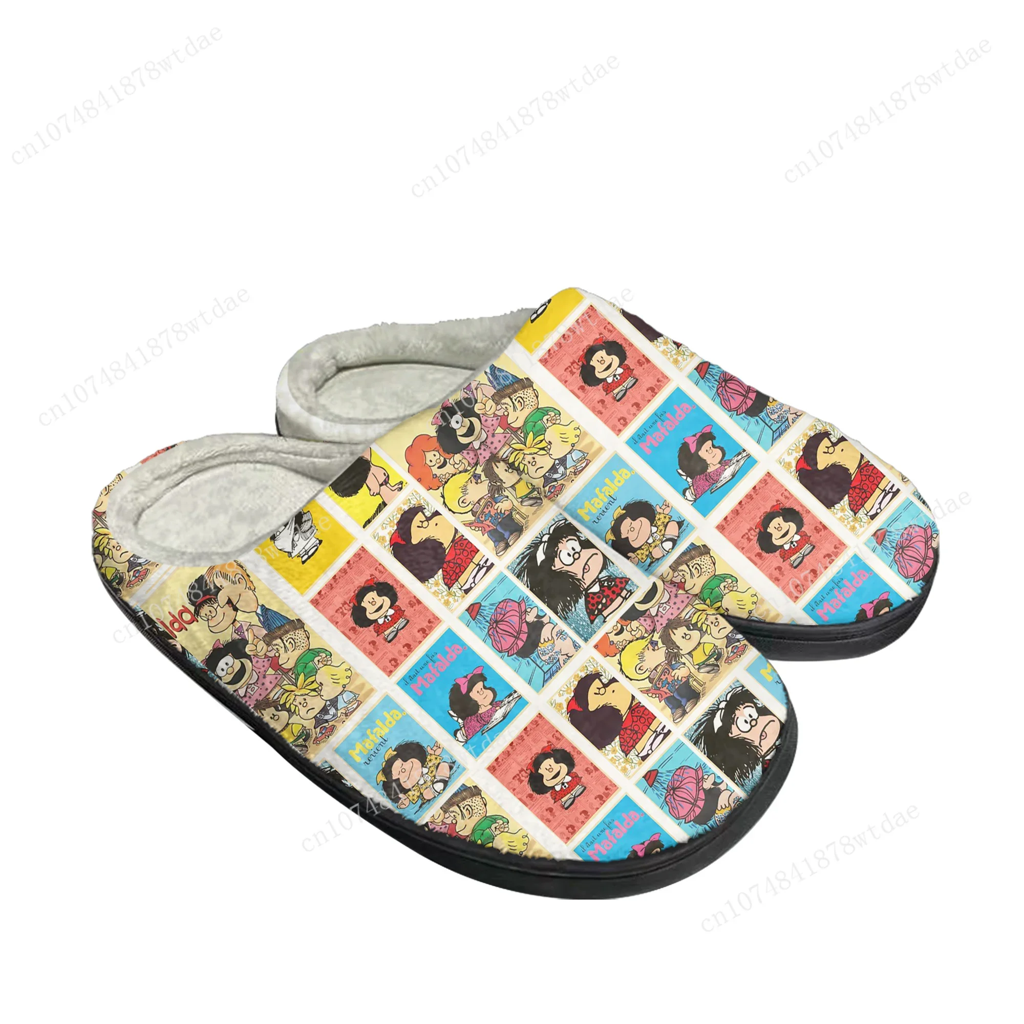 Mafalda Home Cotton Slippers Mens Womens Plush Bedroom Casual Keep Warm Shoes Anime Cartoon Custom Thermal Indoor Slipper