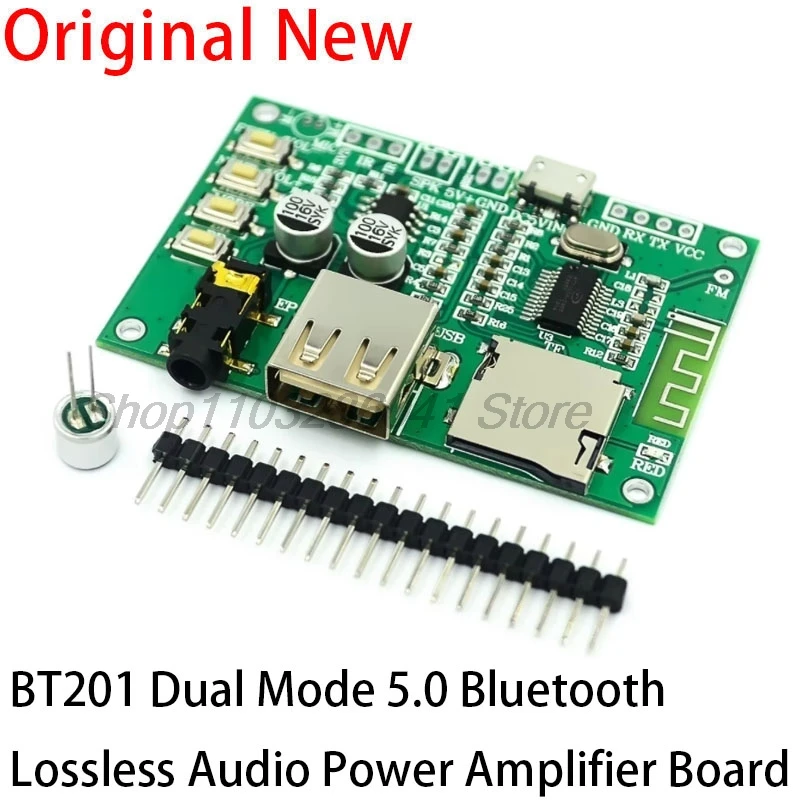 BT201 Dual Mode 5.0 Bluetooth Lossless Audio Power Amplifier Board Module Tf Card U Disk Ble Spp Serial Port Transparent Trans