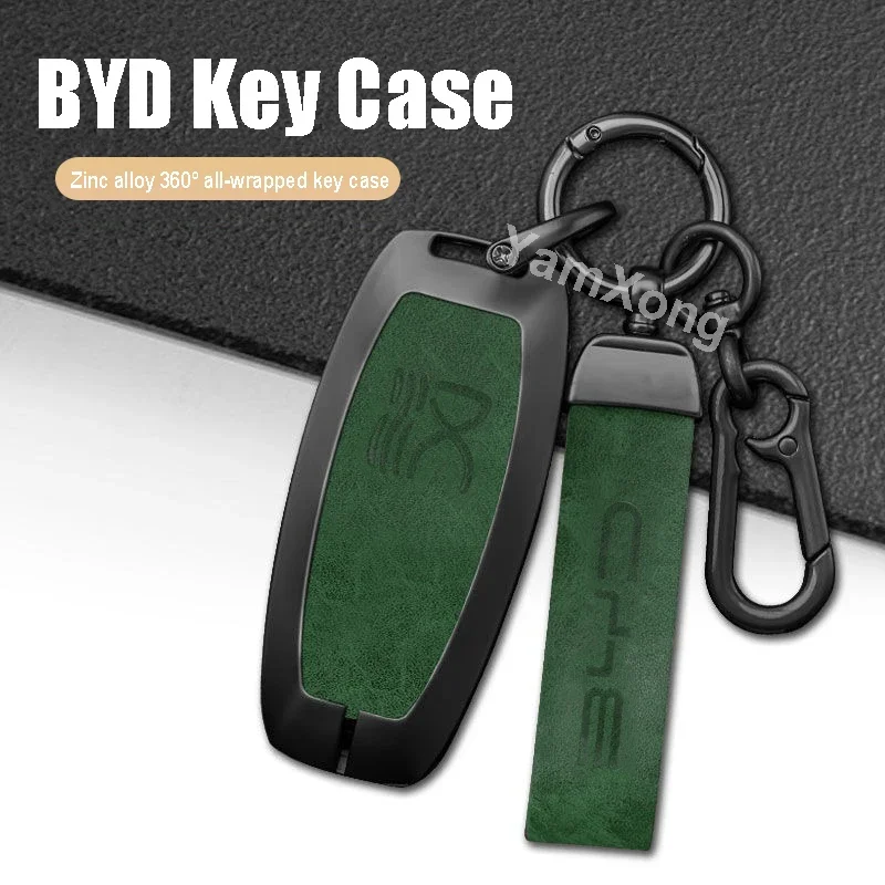 

Alloy Remote Key Case Cover For BYD Han plus DMI Qing pro Dmi EV Smart Keyless Protect Case Keychain Hold Car Accessories