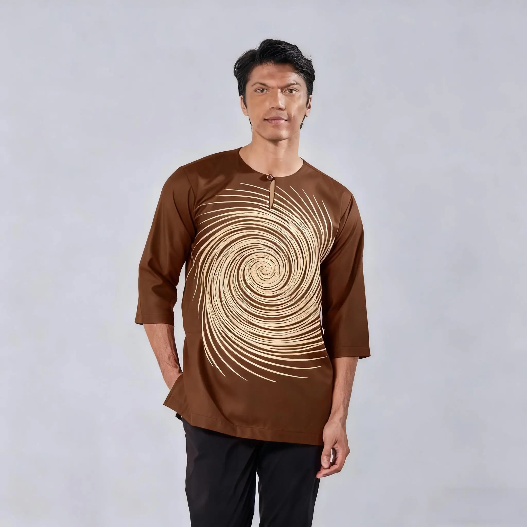 نسخة الشرق الأوسط نمط الشرق الأوسط شخصية مسلمة برونزية قصيرة الأكمام تي شيرت قمصان قميص مسلم #5