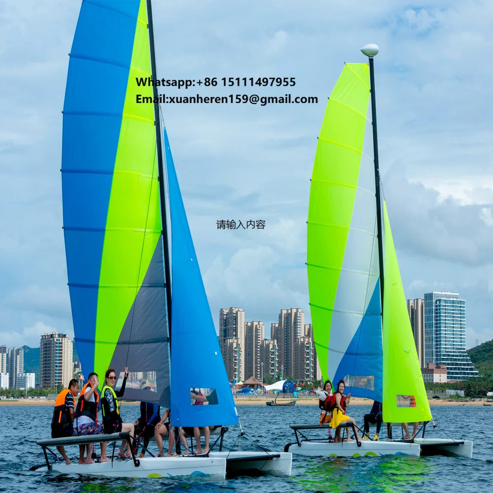 Plastic Boat Professional Classical Luxury Catamaran Yacht  Fishing Boat Made in China  HDPE Sailboat for Business Party