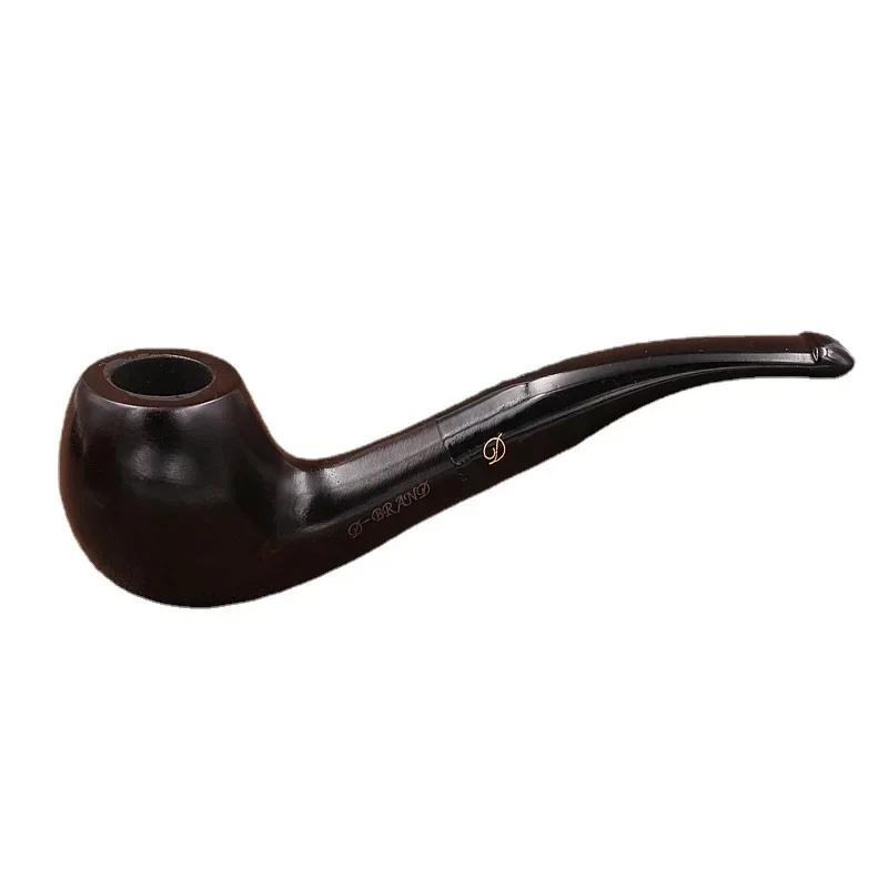 Authentic Handmade Nature Ebony Wood Smoking Pipe Round Tobacco Wooden Smoke Pipe Gift