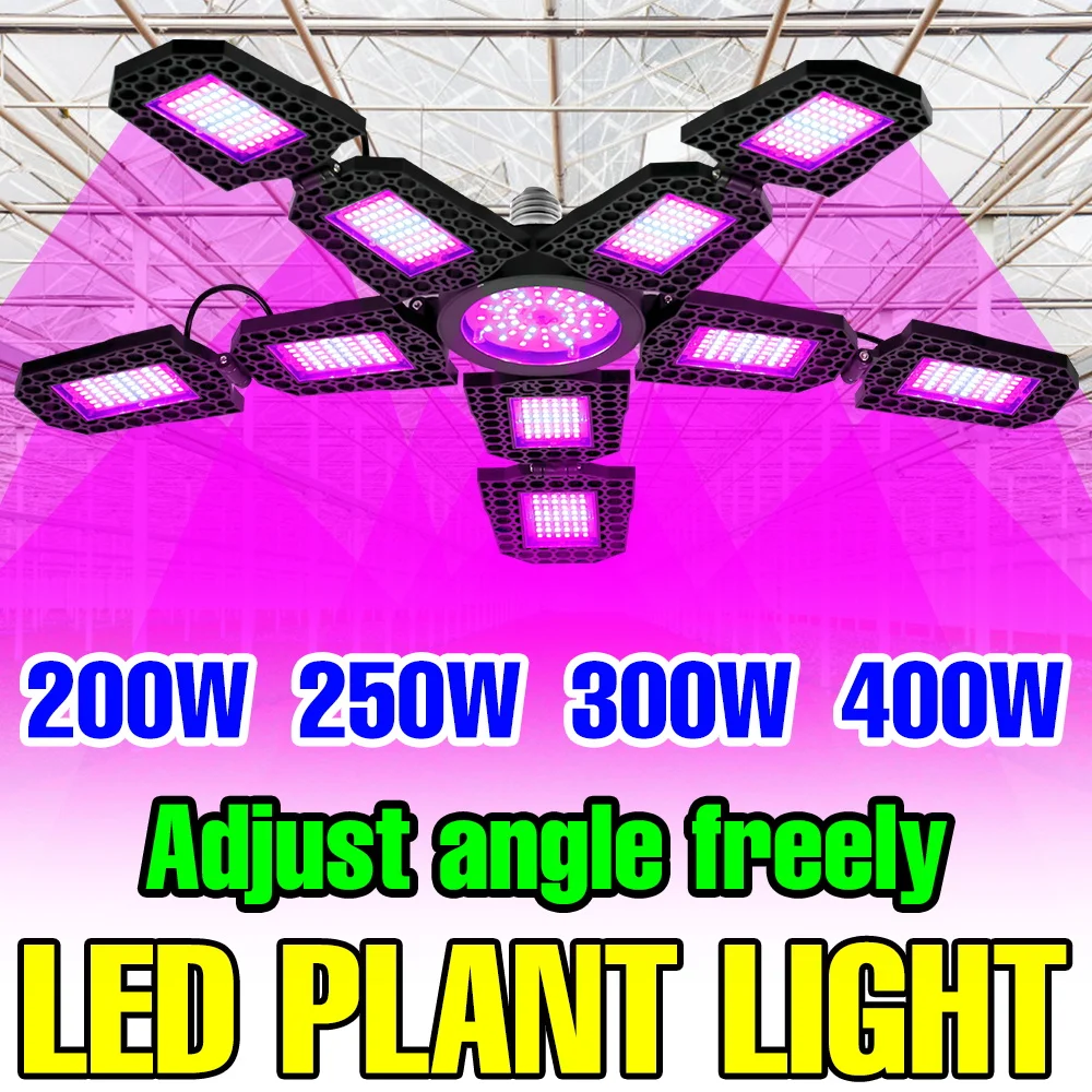 

400W Deformable LED Full Spectrum Plant Grow Bulb E27 Indoor Seeds Cultivation Lamp Greenhouse Tent Flower Vegs Fill Lighting