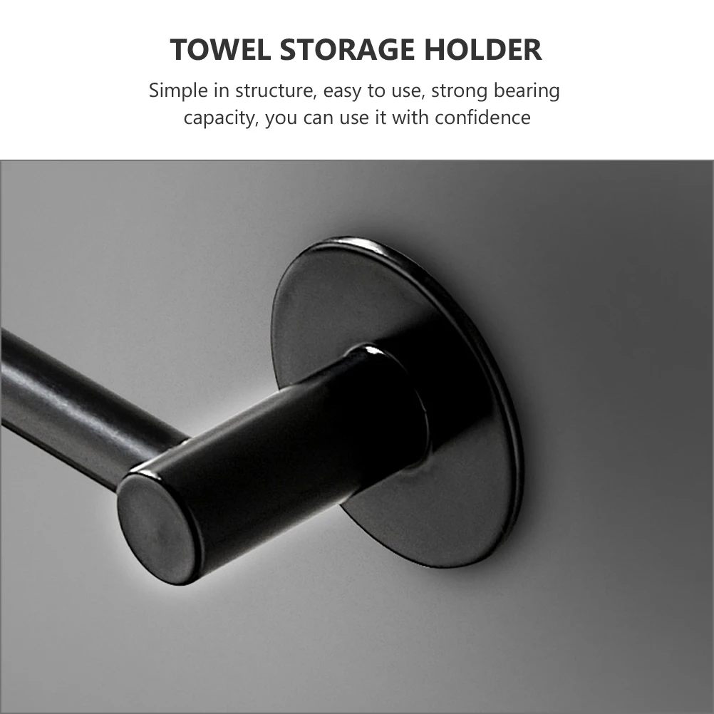

1pc Storage Holder Dual-Pole Towel Organizer Punch Free Bathroom Kitchen Storage Rack Nail-Free Design Simple Structure Clothes