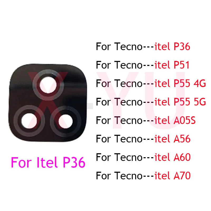 Для Tecno Itel P36 P51 P55 A05S A56 A60 A70 задняя камера объектив стеклянная крышка с клейкой наклейкой запасные части