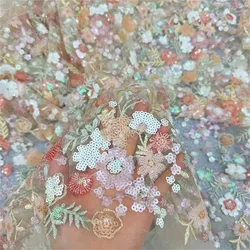 New luxury wedding dress fabric cross-border for brides cheongsam dress sequin fabric lace