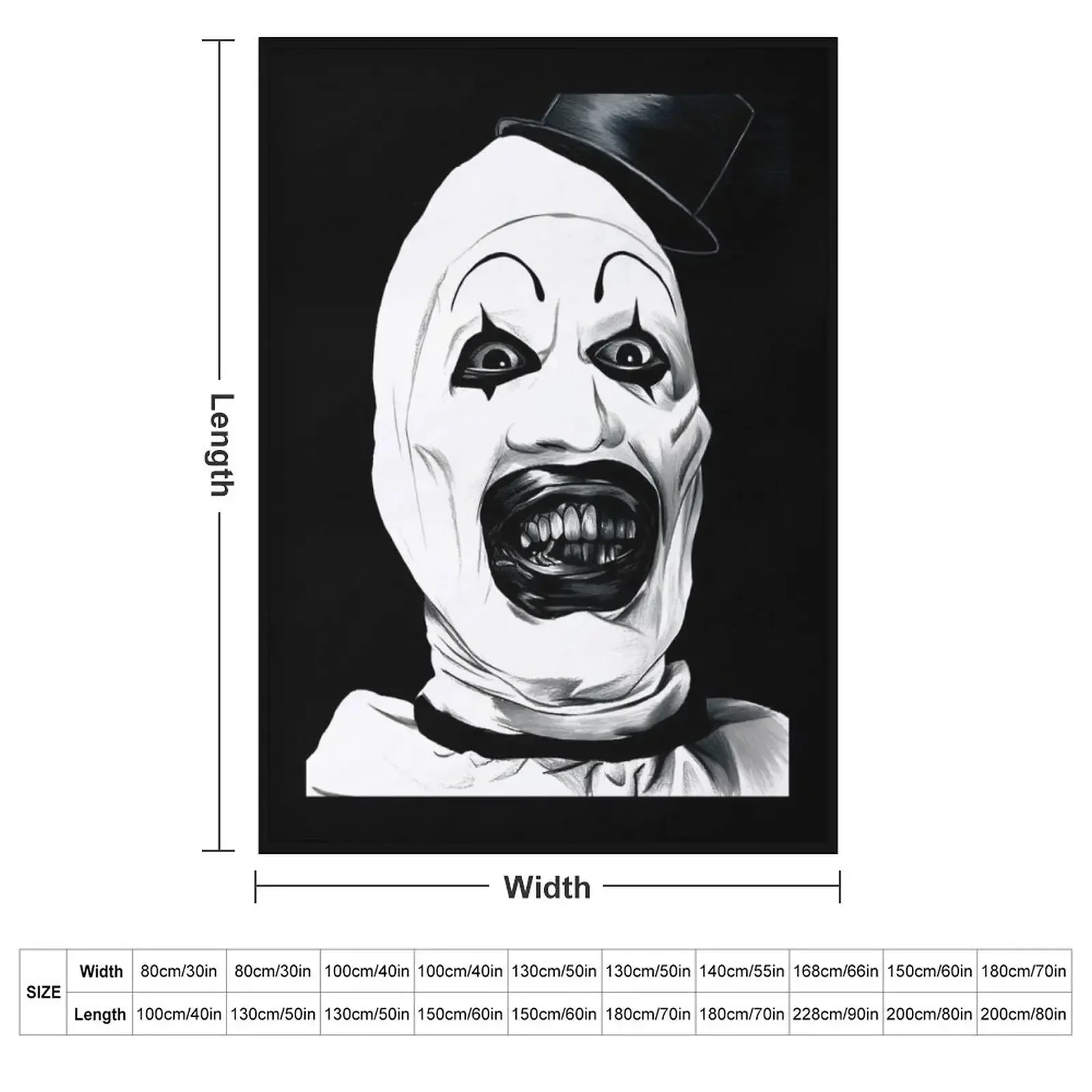 Art The Clown Terrifier Classic Throw Blanket Travel Luxury Brand Sleeping Bag Bed Fashionable Blankets