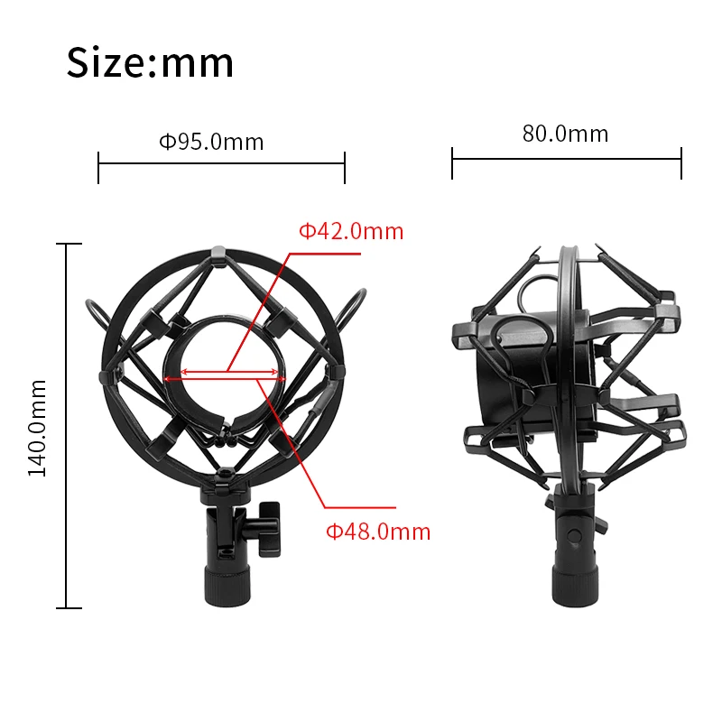 Pro Microphone Mic Shock Mount fits many MXL, EV mics & more (1 5/8 - 1 6/8