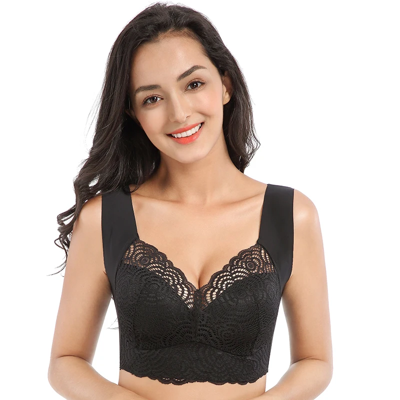 Sexy Strapless Bra Women Plus Size 5XL 6XL 7XL Lace Bras for Women Plus Size Vest Bra Thin Brassiere Full Cup Seamless Bralette