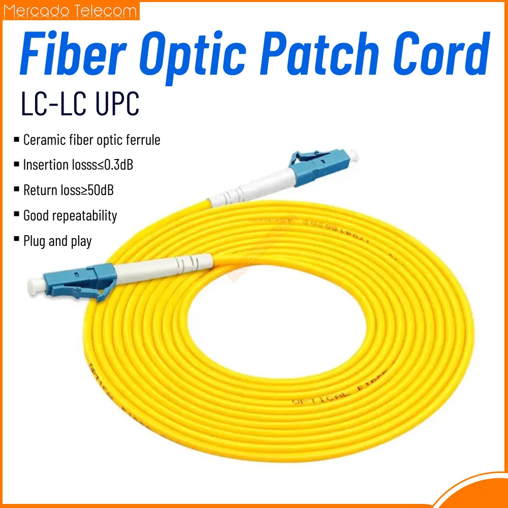 

Одномодовый оптоволоконный патч-кабель LC-LC LC UPC SM 2 мм или 3 мм 9/125 мкм оптоволоконный патч-корд FTTH Оптоволоконная перемычка 1 м 3 м 5 м 10 м