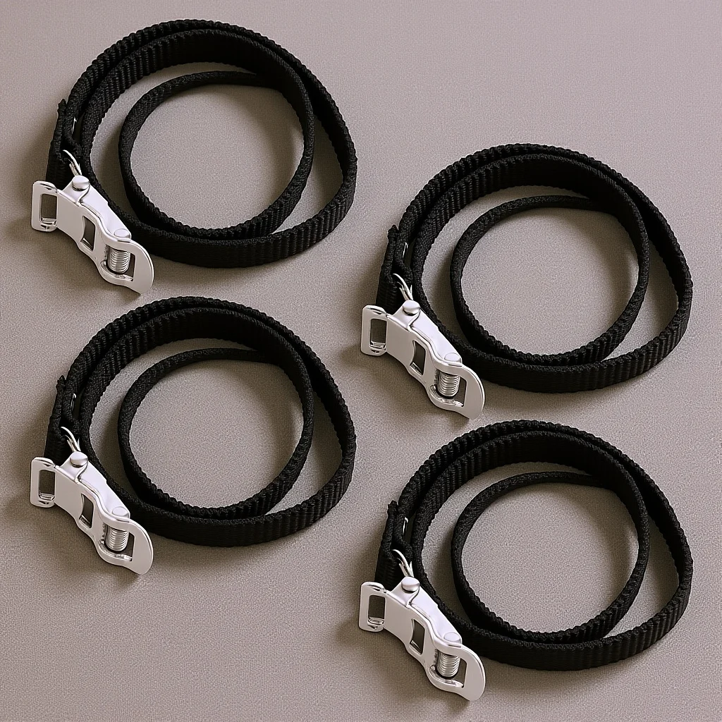 

4pcs Bicycle Pedal Straps Replacement Durable Sturdy Foot Secure Fit Universal For Mountain Road Bikes Lightweight Comfortable