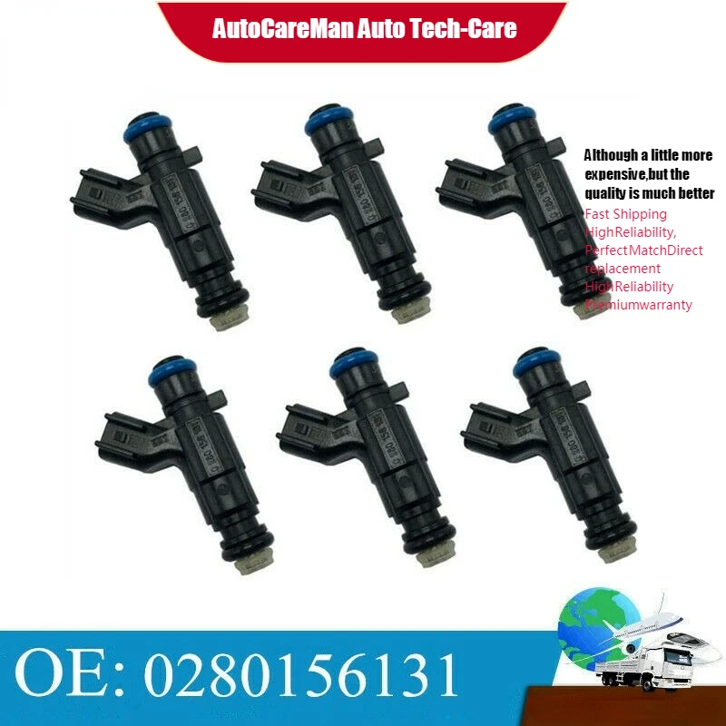 

FIT For 04-08 Cadillac Buick 3.6L V6 6pcs Fuel Injectors 0280156131 12571159