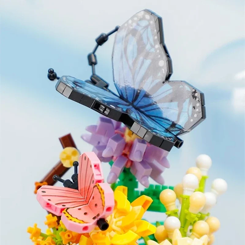 BALODY Insects Bees Butterfly Building Blocks Flower Secrets Series Best Friends Couples Birthday Gifts Souvenirs Childrens Toys