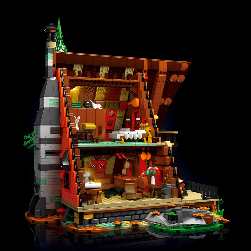 MOLD KING-décennie s de construction modèle cabine en bois pour enfants, vue sur la forêt naturelle, jouets éducatifs, puzzle MOC, cadeau de Noël, 16053