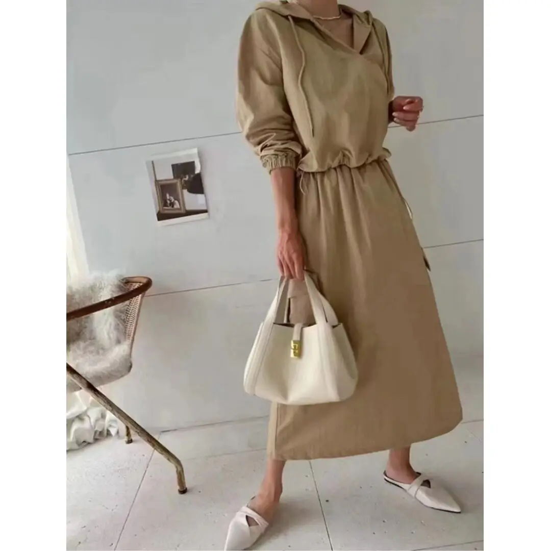 

Faionable Loose Women's Top And Skirt Set Color Casual Sle Dongda Gate Women's Clothing f-length Skirt Ensemble