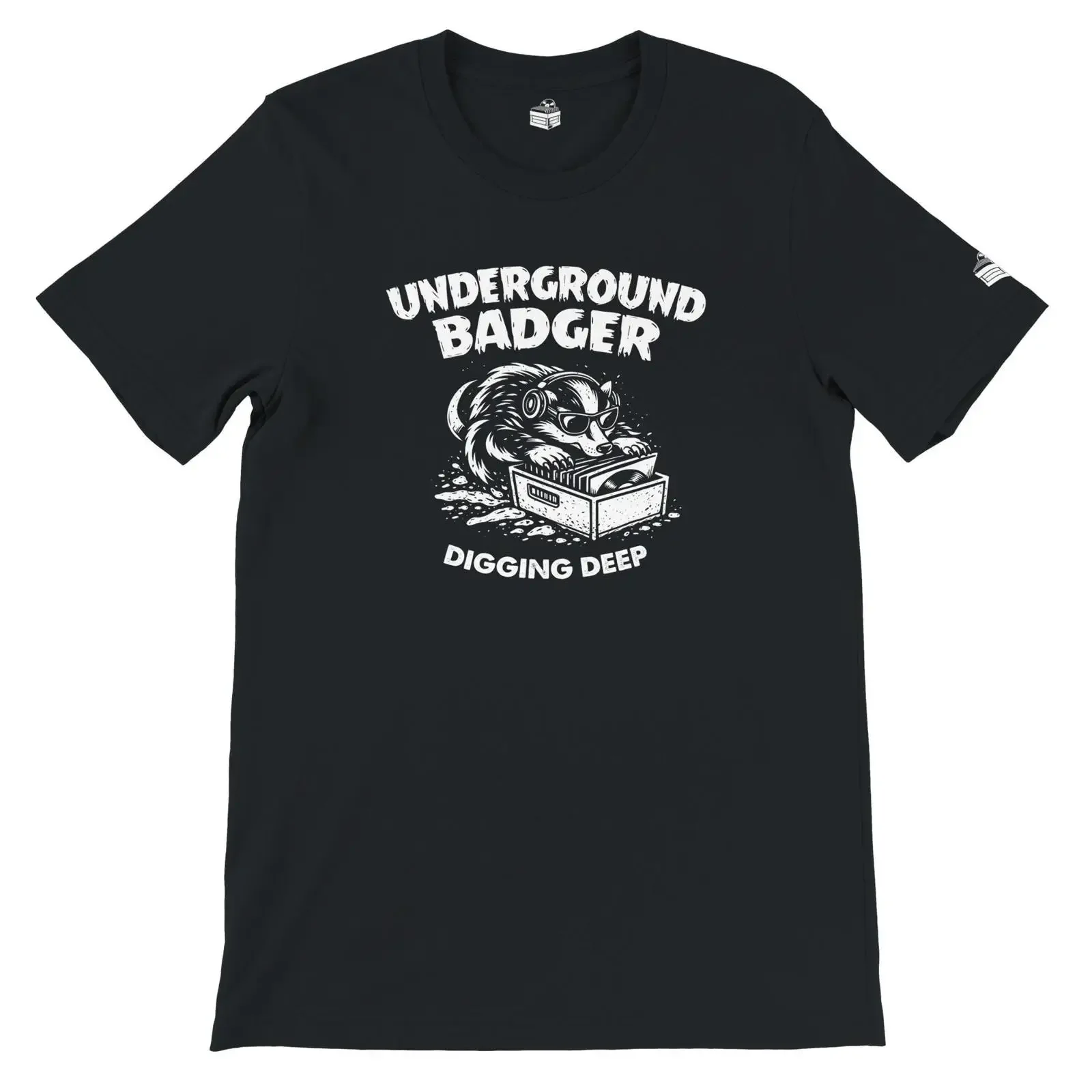 Underground Badger T Shirt Crate Digger Vinyl Record DJ Music Lover Collector vintage Washed Slightly Comfortable Unisex
