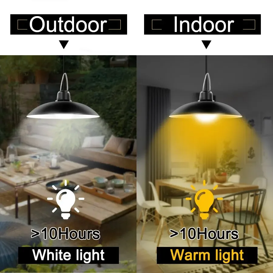 Lampe solaire d'intérieur et d'extérieur suspendue, luminaire décoratif d'intérieur et d'extérieur, idéal pour un Camping ou une traînée, deux lumières étanches