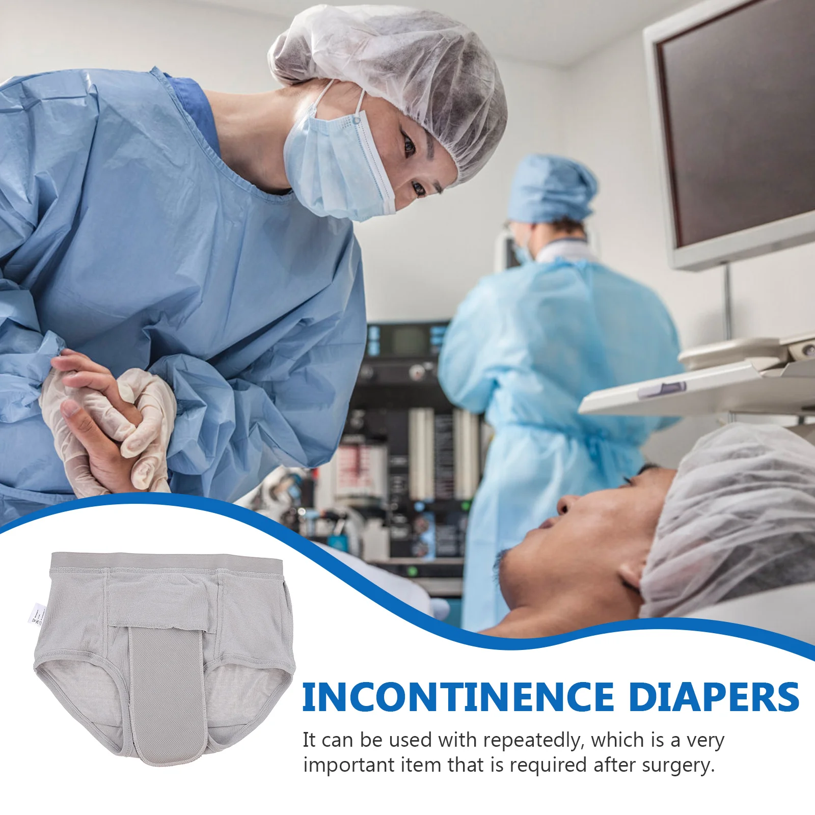 

Leak-proof Safety Pants Reusable Adult Diapers Washable Cotton Cloth Underwear for Elderly Men Women Teenagers Post-surgery Care