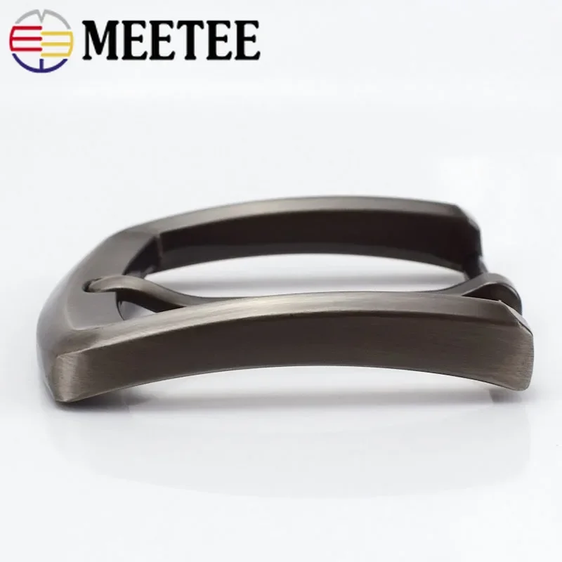 Meetee 1/2/5pc 40mm Metal Belt Buckles Brushed Pin Buckle Head for Men\'s Cowboy Hardware Accessory DIY Leather Craft Fit 37-39mm