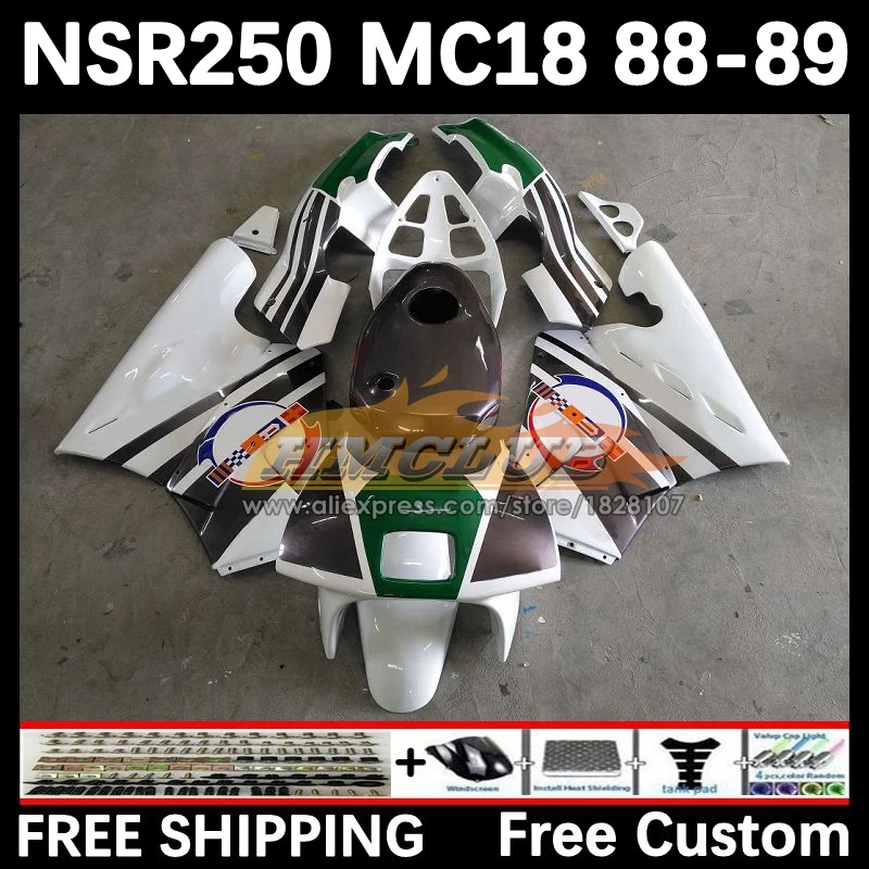 Body For HONDA pearl white NSR 250 R MC18 PGM2 NSR 250R NS250 NSR250R 88 89 93No.1 MC16 NSR250 R RR NSR250RR 1988 1989 Fairing