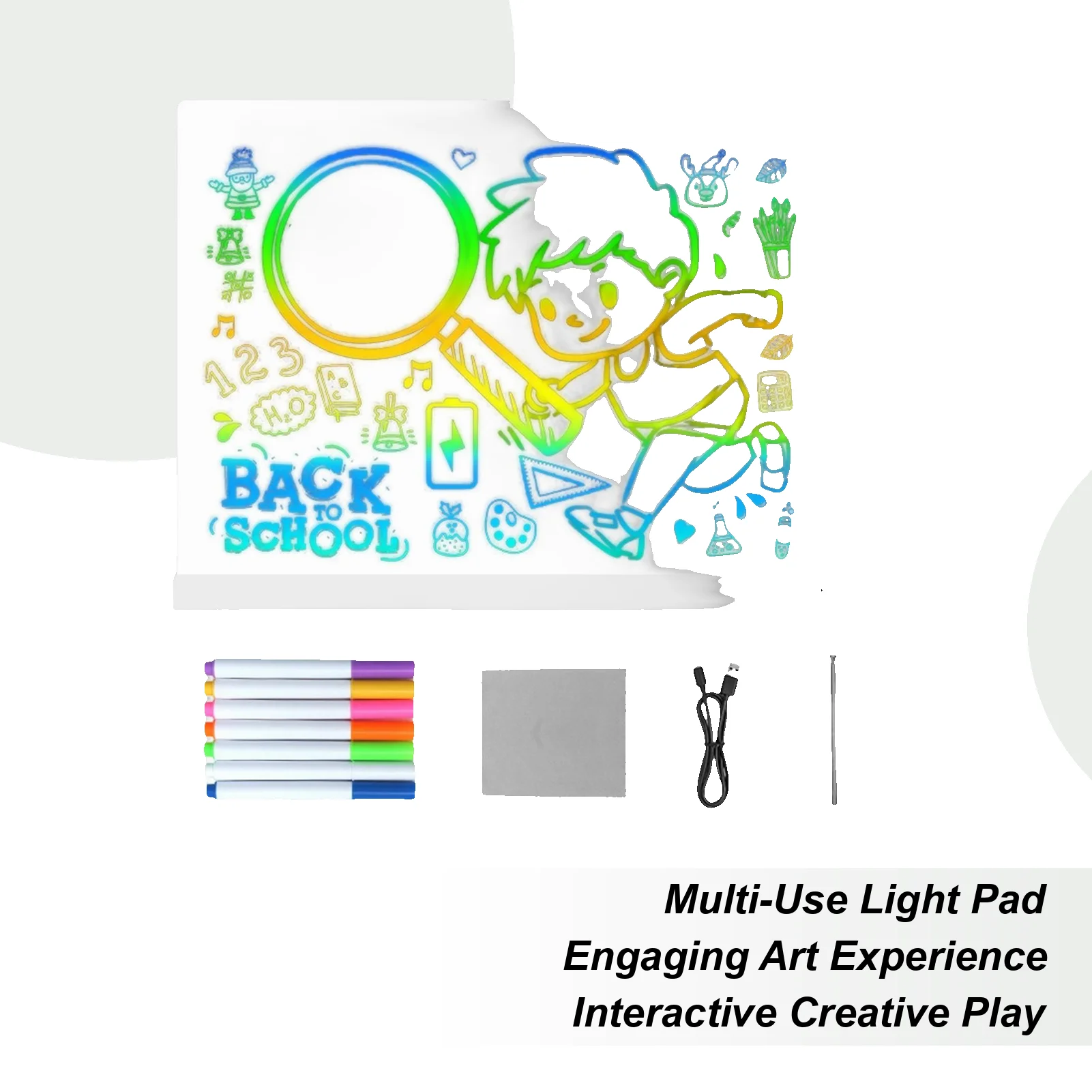 LED-Notiztafel, 7 Farben, trocken abwischbar, Touch-Steuerung, Malspielzeug, LED-Lichttafel für Kinder, Nachtlicht, Heimbüros, Schule, Urlaub