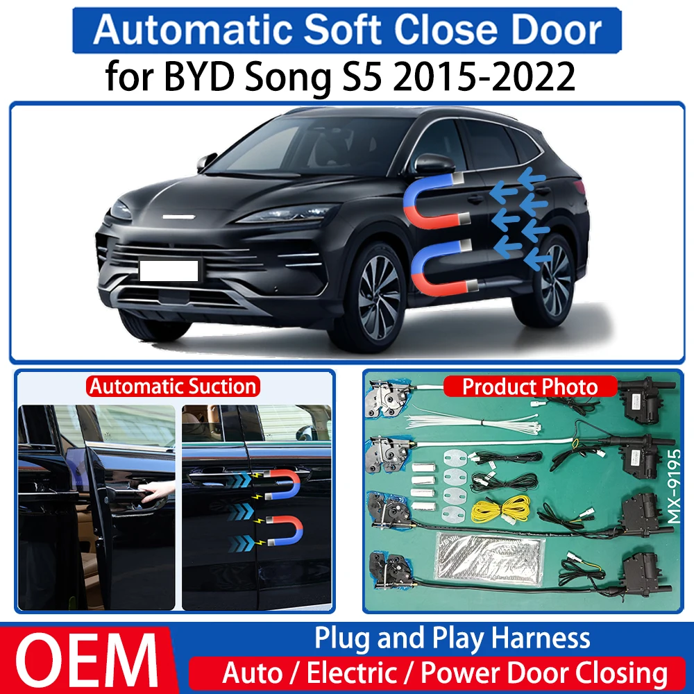 ZJCGO for BYD Song S5 2015-2022 OEM Car Automatic Soft Close Door Electric Suction Kit Auto Power Closing System Plug and play