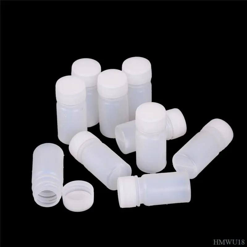 10Pcs 10ml Plastic Reagent Empty Seal Bottles Medicine Sample Vials Liquid Holder Vial Container Reagent Packing Bottle