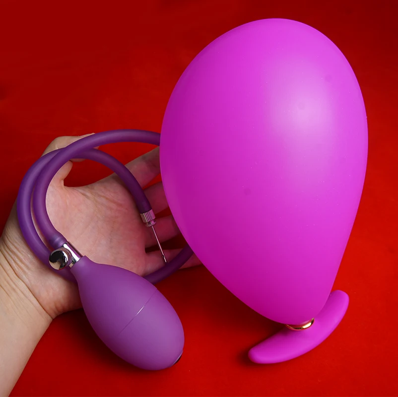 Inflatable But Butt Plug Dildo,Silicone Vagina Anus Expander Ass Dilator Buttplug,Expandable Anal Sex Toys with Removable Pump