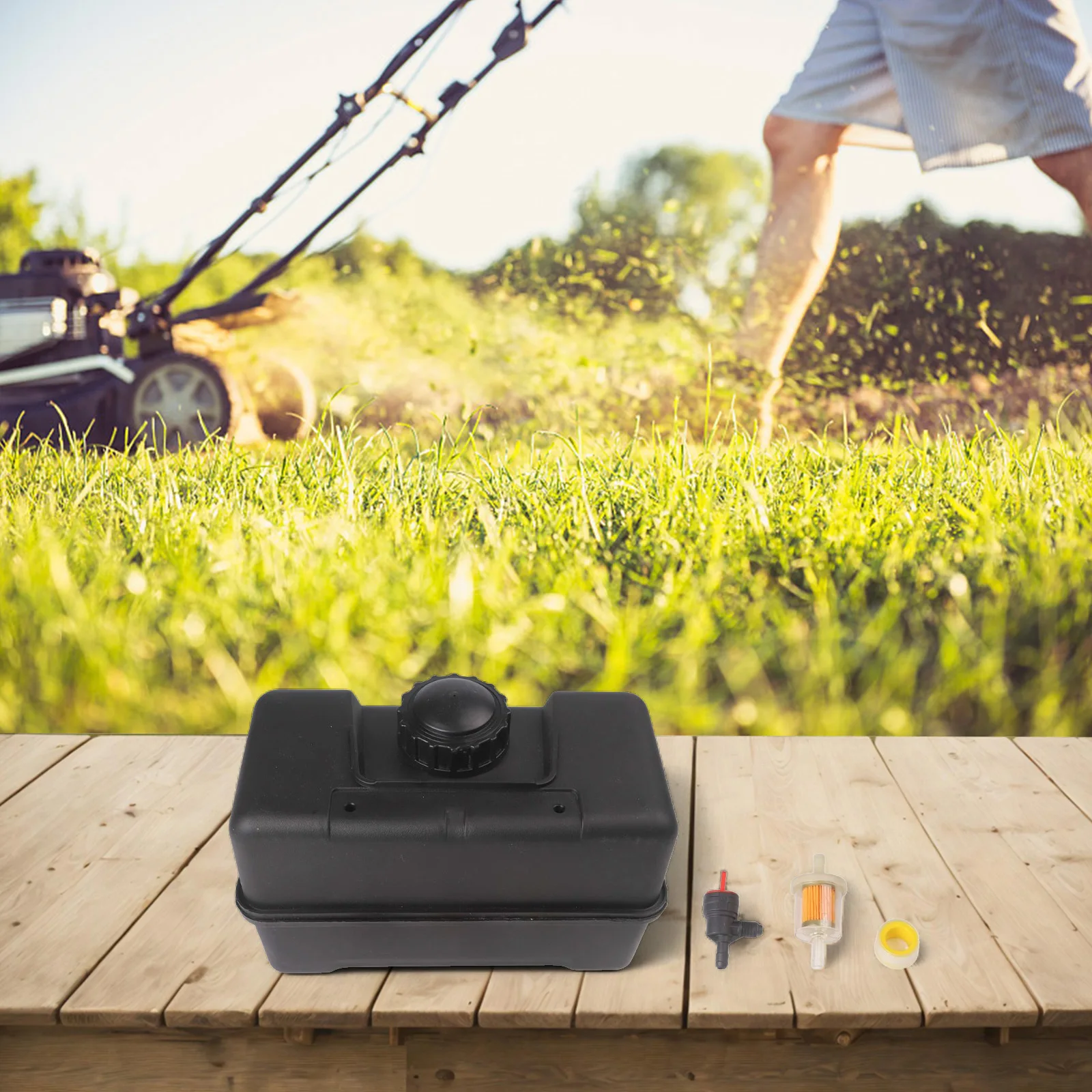 

4-Quart Fuel Tank Remote Mounting Fuel Storage 3 Pieces Fuel Tank With Shut Off Valve Accessory Resilient Material