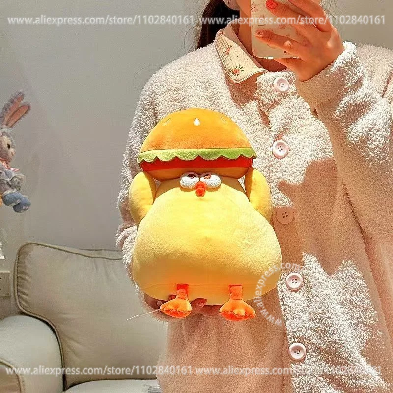 MINISO DUNDUN Series Burger Chicken Plush Toy Kawaii Doll Sofa Decoration Cute Pillow Birthday Gift Furry Peripheral Ornaments