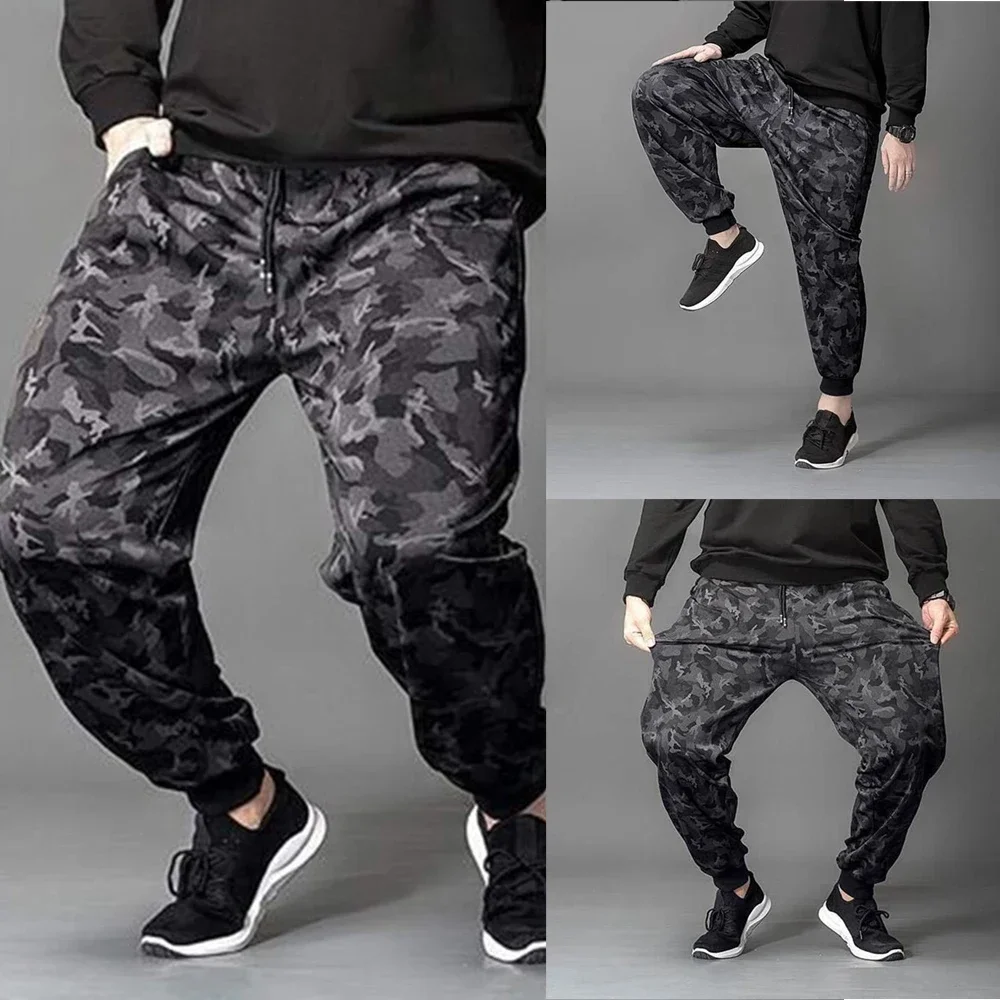 Homens longos casuais esportes sem costura hombre calças ginásio fino ajuste respirável camo jogger ginásio lounge sweatpants roupas masculinas